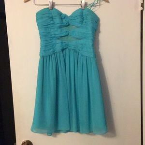BCBG teal chiffon dress